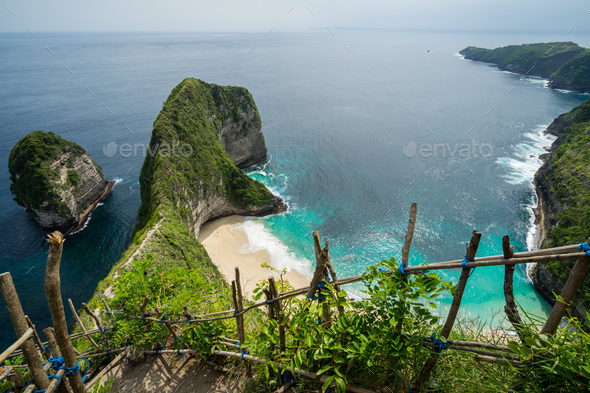 Kelingking Beach on Nusa Penida Island in Bali Stock Photo by kitzstocker