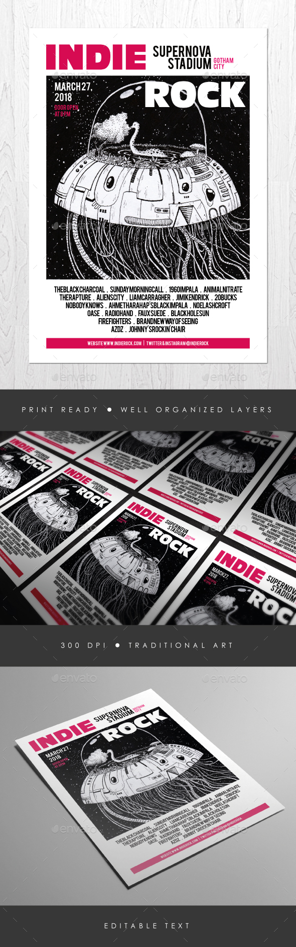 Indie Rock Vol. 11 Flyer - Concerts Events