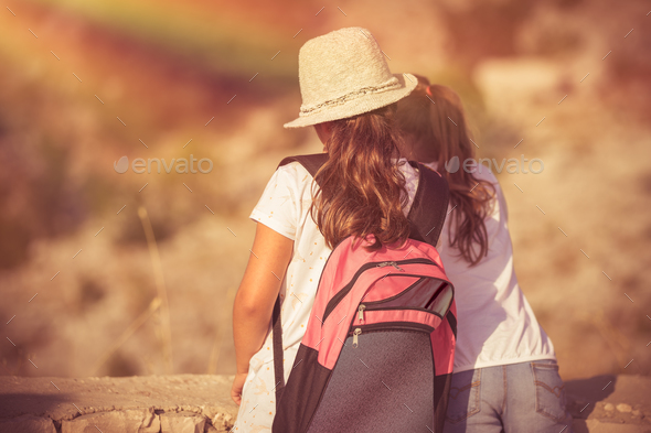 Best friends in summer camp - Stock Photo - Images