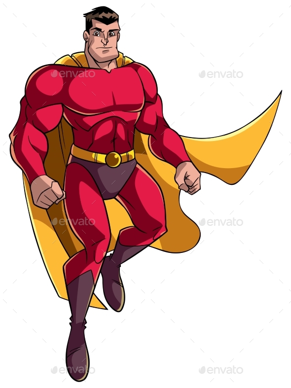 Superhero Flying Illustration - People Characters