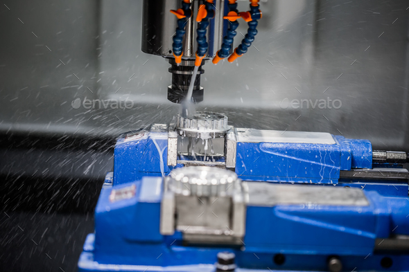 Metalworking CNC milling machine. - Stock Photo - Images
