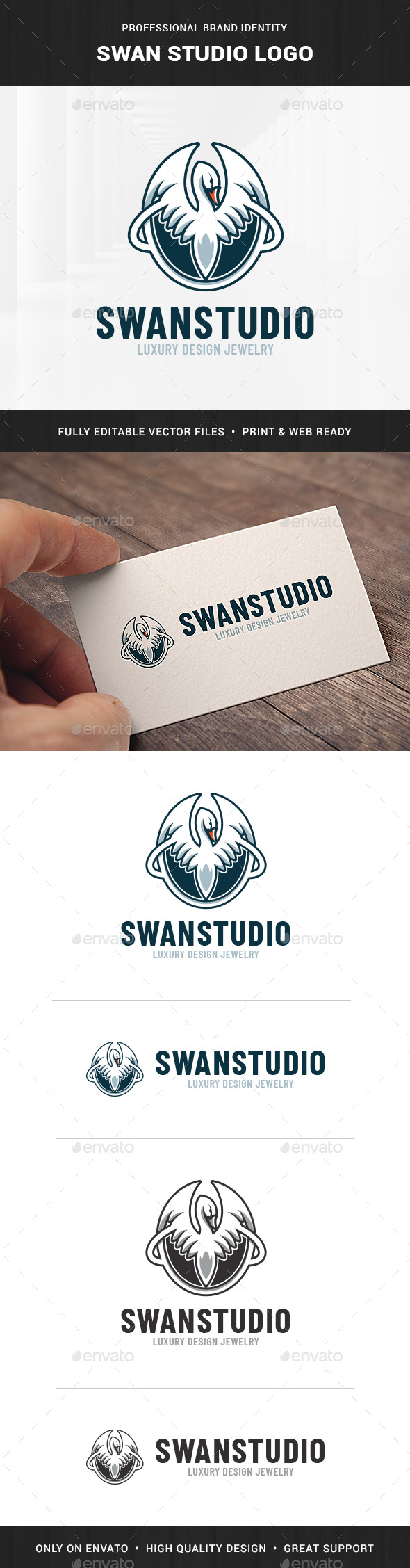 Swan Studio Logo Template - Animals Logo Templates