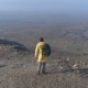One Man Walking on the Fog Mountain - VideoHive Item for Sale