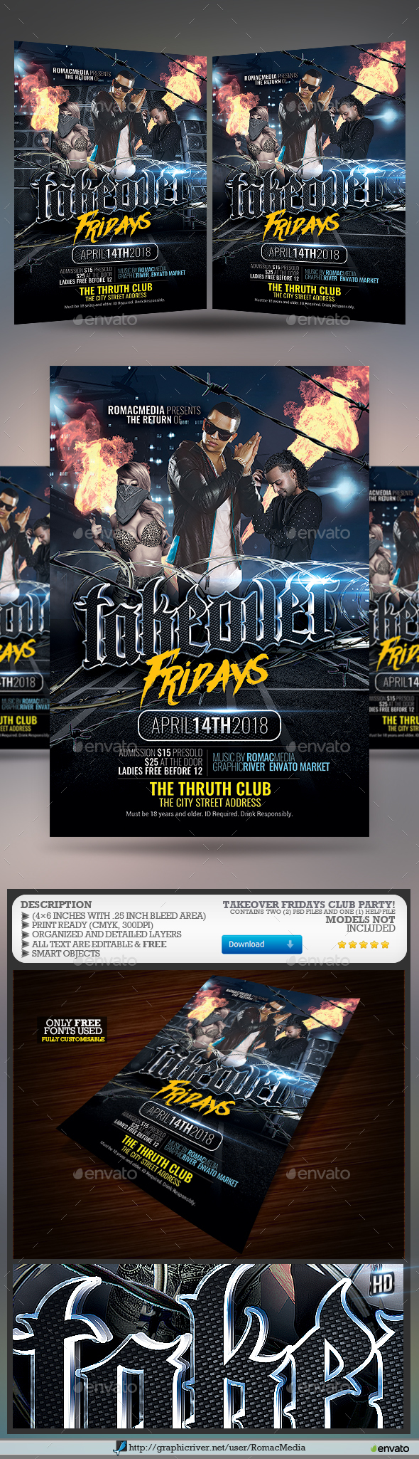 Takeover Rap Flyer - Clubs & Parties Events