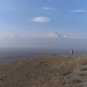 Aerial View One Man Walking on the Fog Mountain - VideoHive Item for Sale