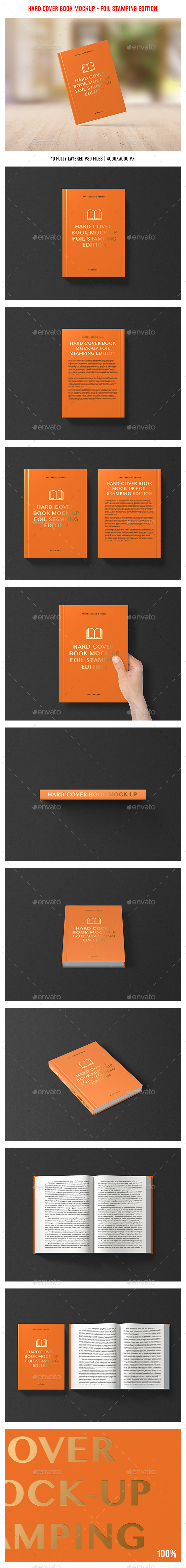 Hard Cover Book Mockup - Foil Stamping Edition - Books Print