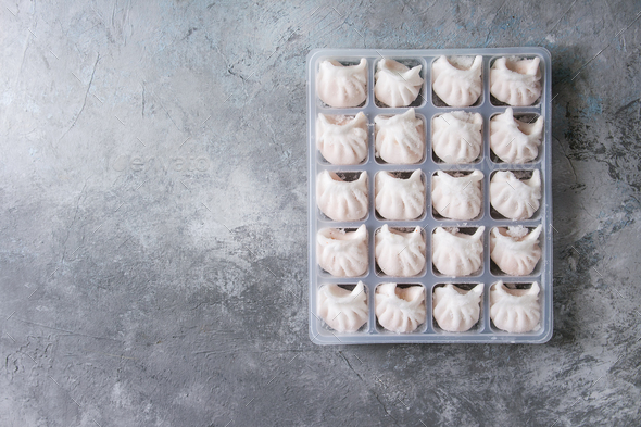Frozen Asian steam dumplings - Stock Photo - Images