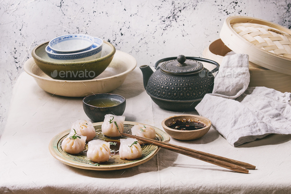 Asian steam dumplings - Stock Photo - Images