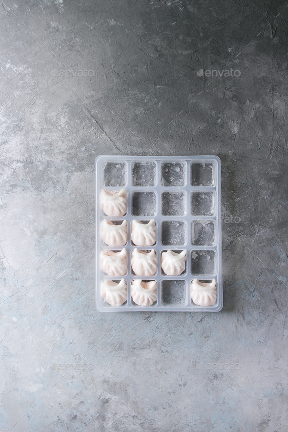 Frozen Asian steam dumplings - Stock Photo - Images