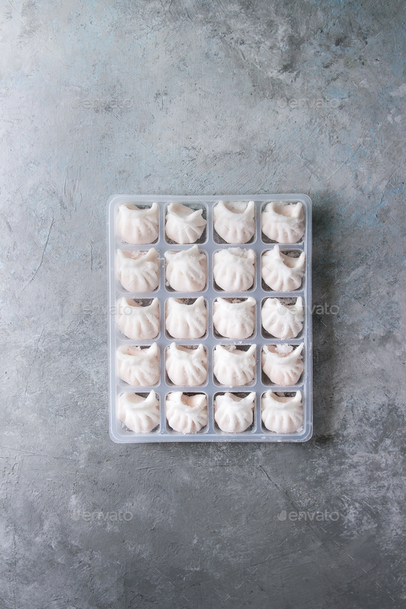 Frozen Asian steam dumplings - Stock Photo - Images