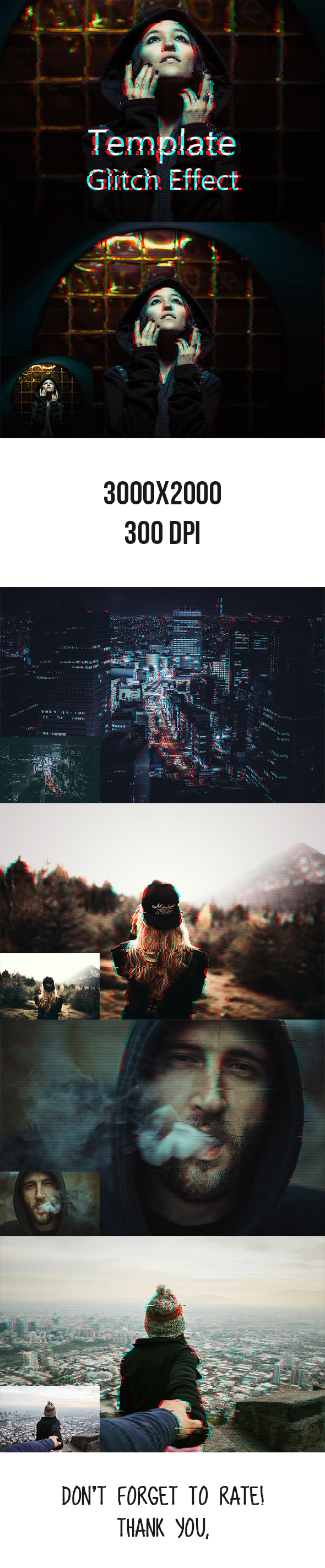 Glitch Effect PSD Template - Photo Effects Actions