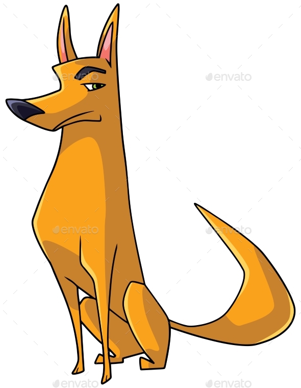 Dog Sitting Illustration - Animals Characters