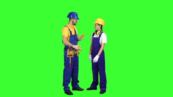 Builder Guy Talk with a Girl About Building a House alt