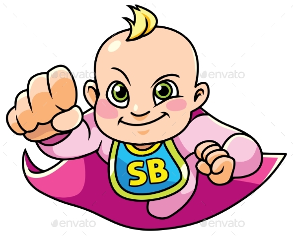 Super Baby Girl Flying - People Characters
