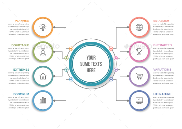 Circle Infographics with 08 Steps - Infographics