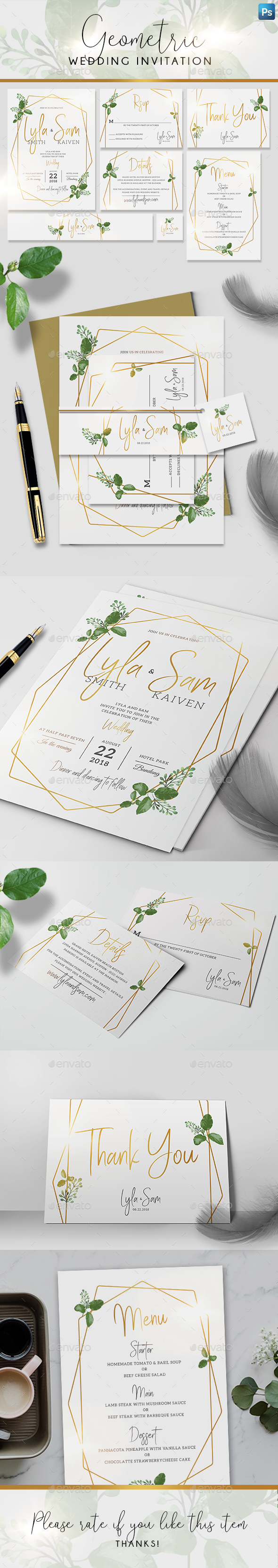 Geometric Wedding Invitation - Weddings Cards & Invites