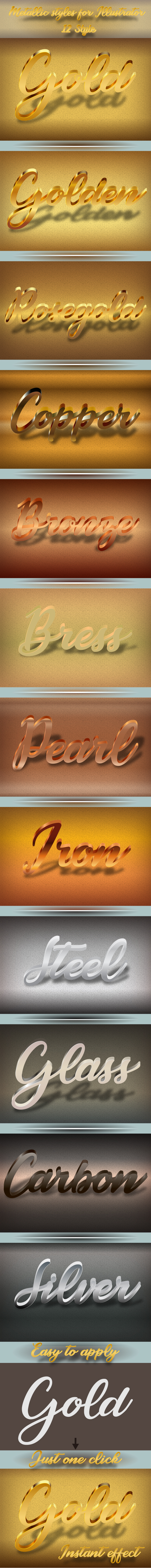 Metallic Styles for Illustrator - Styles Illustrator