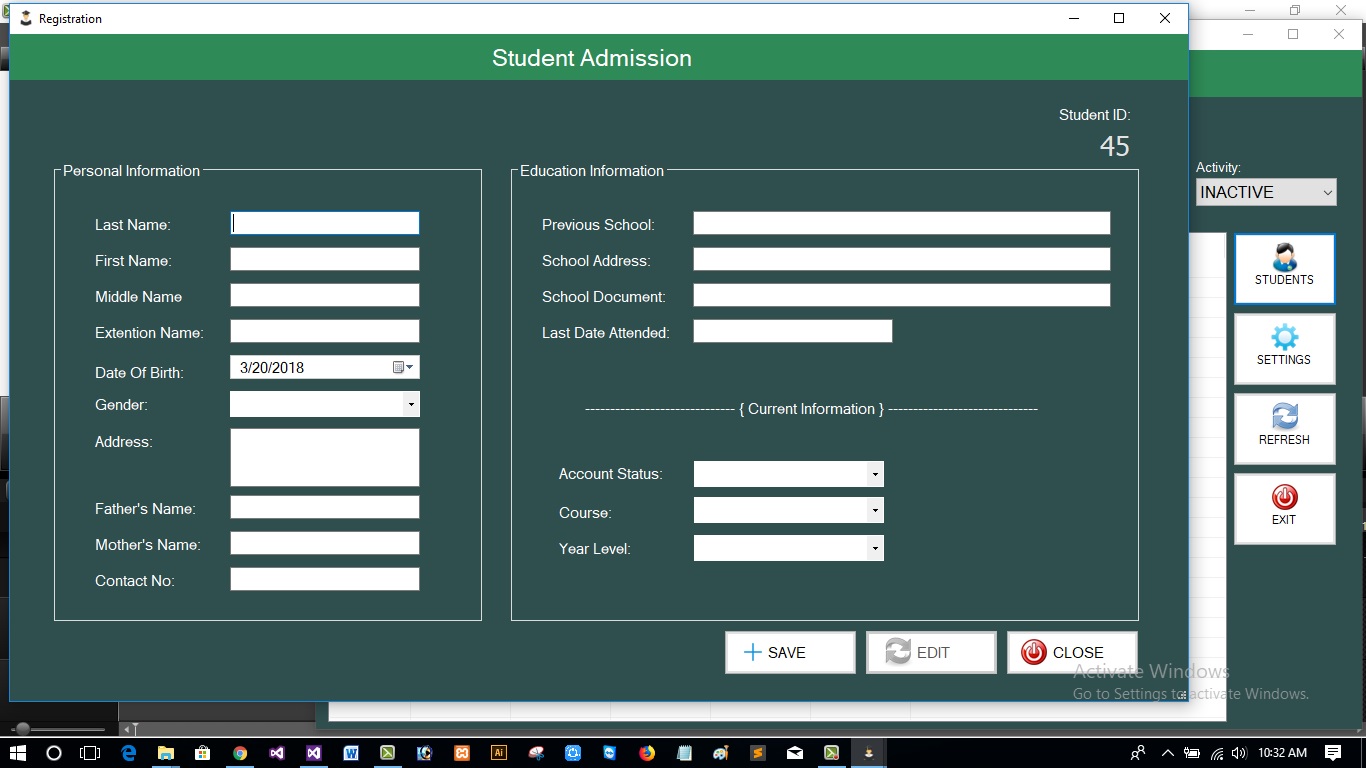enrollment system using vb net free download