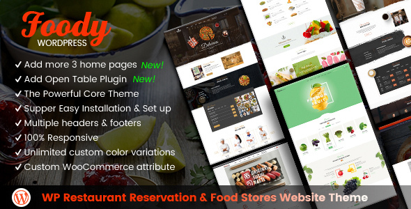 Foody - WordPress Restaurant Reservation & Food Store Website Theme - Food Retail