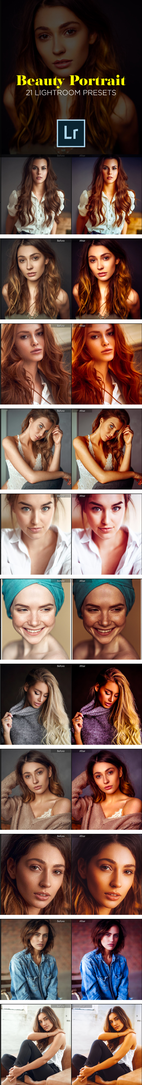 21 Pro Beauty Portrait Retouching Lightroom Presets - Portrait Lightroom Presets