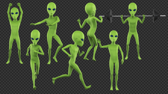 Extraterrestrial Alien 3d Character (7-Pack)