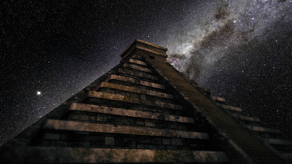 4K Milkyway Timelapse Chichen Itza alt
