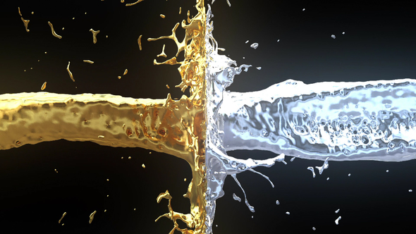 Gold Silver Liquid Slow Motion Clash alt