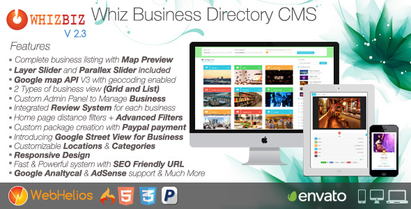 WhizBiz - Business Directory CMS - CodeCanyon Item for Sale
