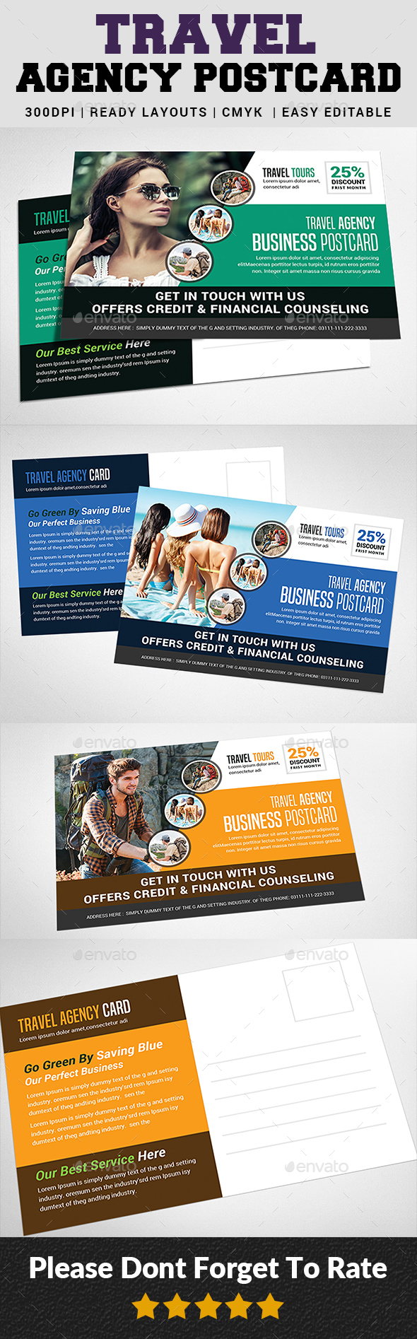 Travel Agency Postcard - Cards & Invites Print Templates