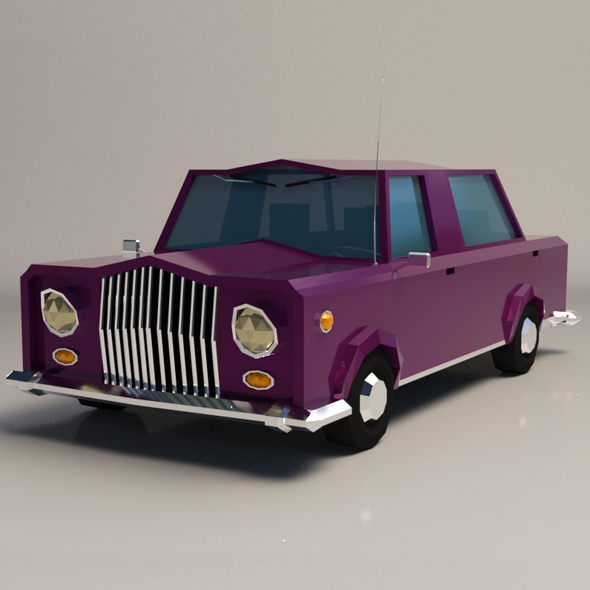 Low-Poly Cartoon Limousine - 3Docean 21624517