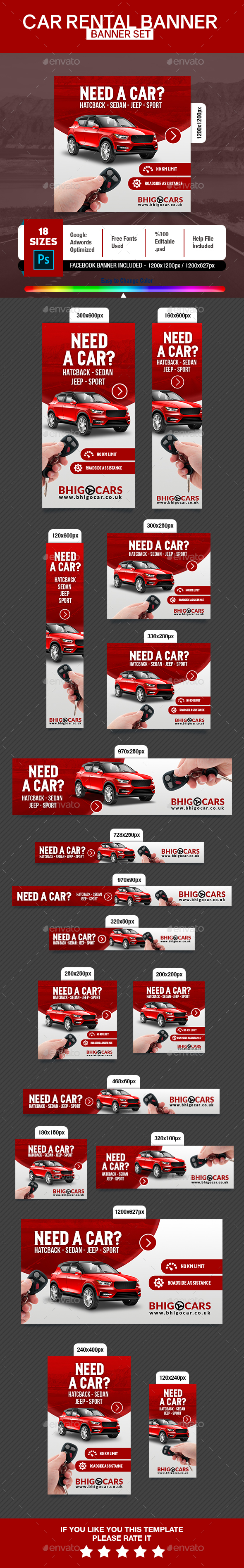 Car Rental Banner - Banners & Ads Web Elements