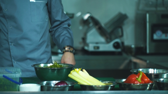 Chef Cooking Food Cutting Prepare Hands Knife Preparing Vegetables
