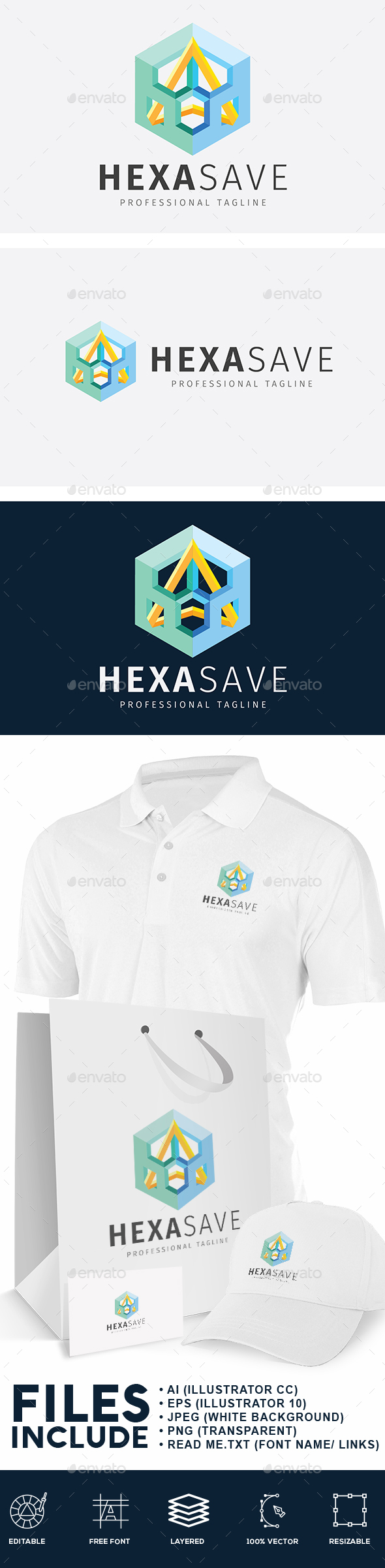 Hexagonal Safety Logo - Abstract Logo Templates