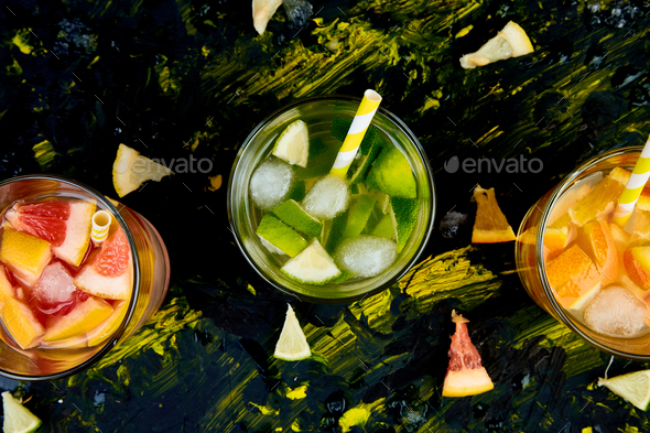 Healthy Detox citrus water or lemonade. - Stock Photo - Images