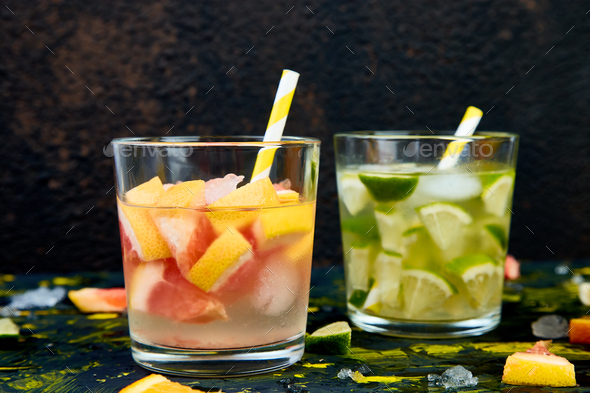 Healthy Detox citrus water or lemonade. - Stock Photo - Images