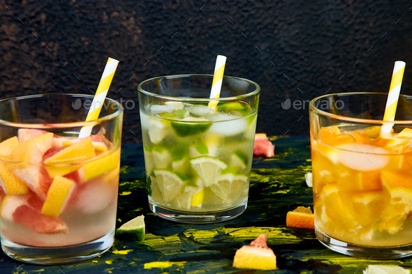 Healthy Detox citrus water or lemonade. - Stock Photo - Images