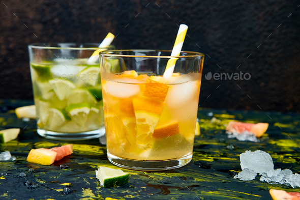 Healthy Detox citrus water or lemonade. - Stock Photo - Images
