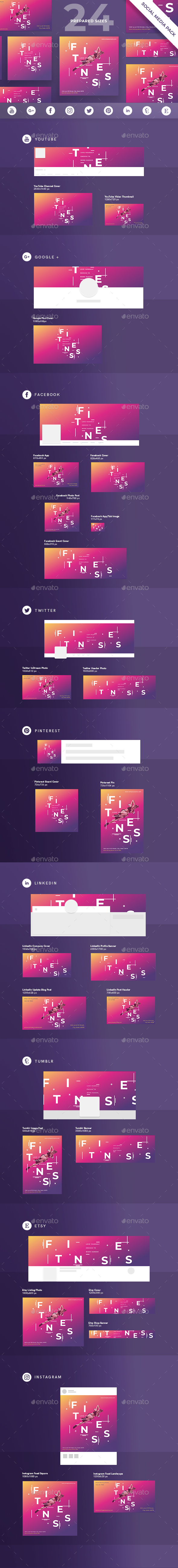 Fitness Training Gym Social Media Pack - Miscellaneous Social Media
