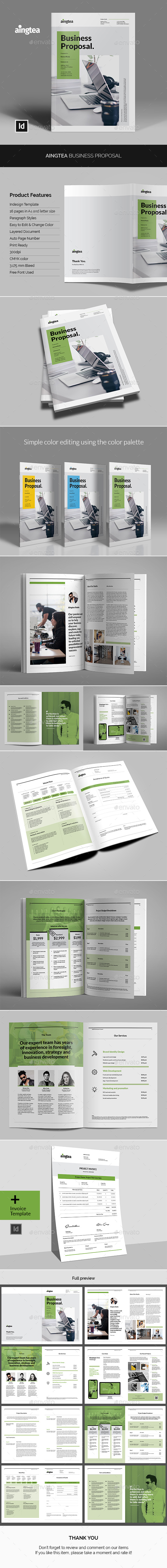 Aingtea Business Proposal - Proposals & Invoices Stationery
