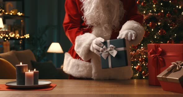 Santa Claus bringing gifts on Christmas Eve