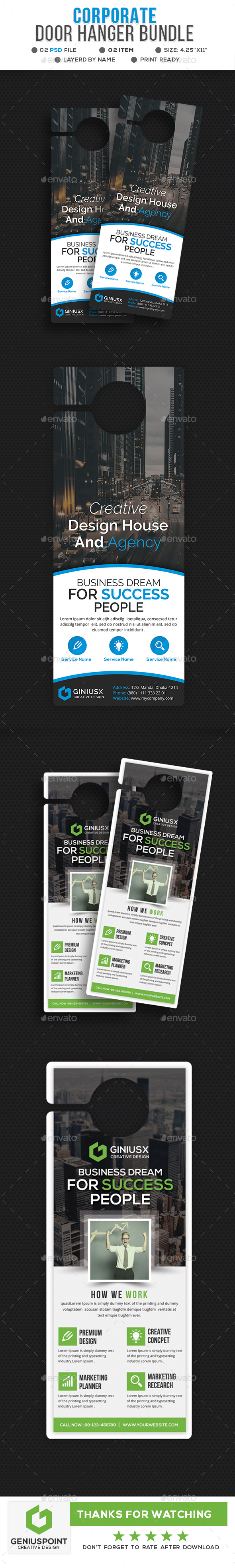 Corporate Door Hanger Bundle - Miscellaneous Print Templates