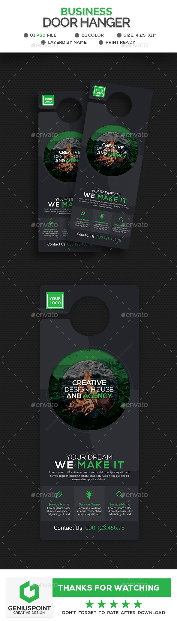 Corporate Door Hanger - Miscellaneous Print Templates
