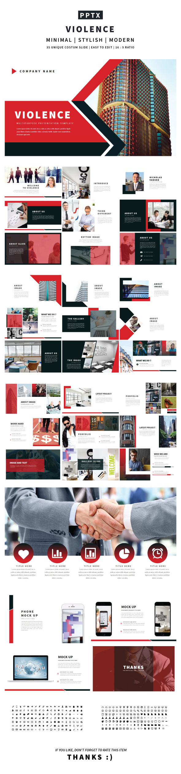 Violence Presentation Template - Creative PowerPoint Templates