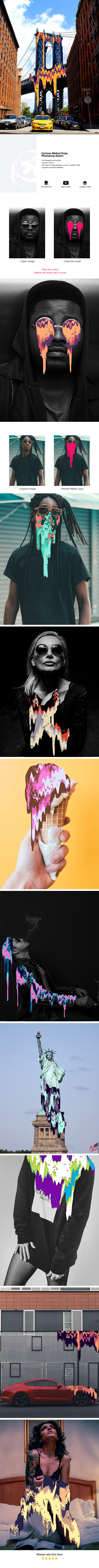 Cartoon Melted Drips Action - Photo Effects Actions