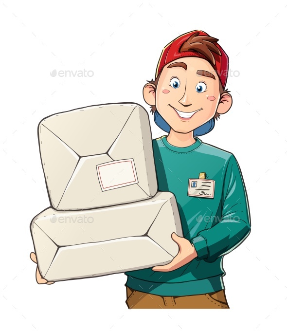 Man with Package - Food Objects