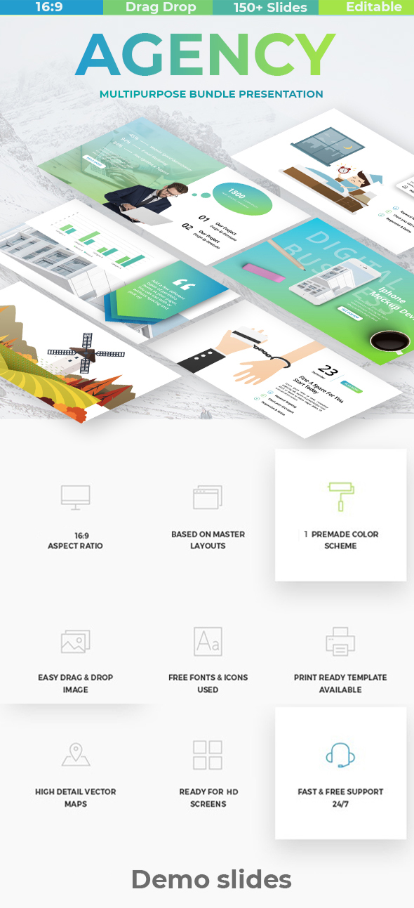 Agency Digital Business Google Slide Template - Google Slides Presentation Templates