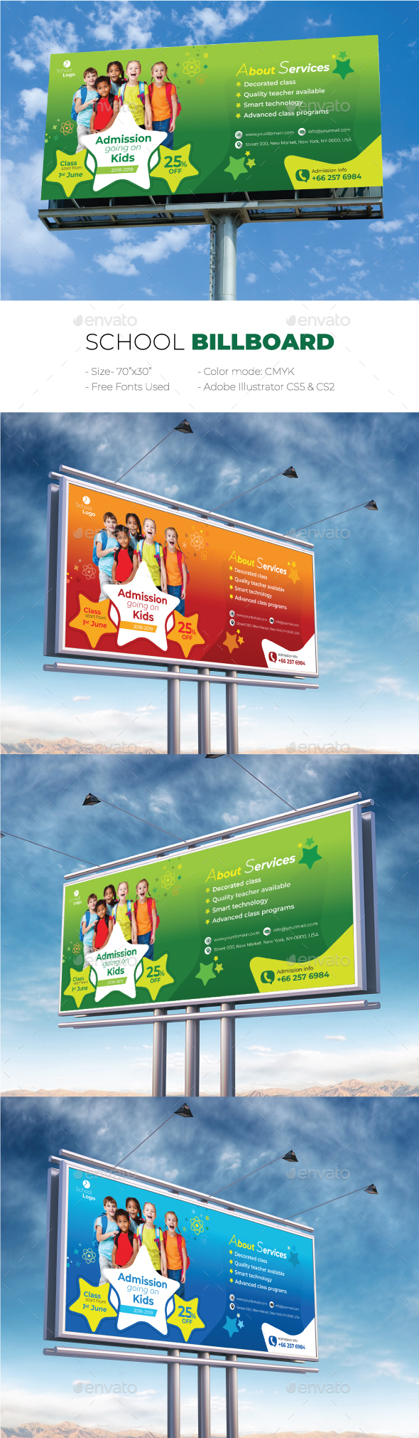 School Billboard - Signage Print Templates