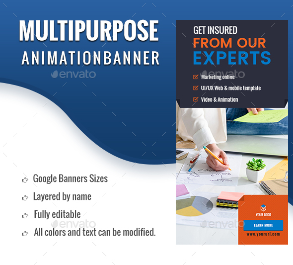 Animated GIF Banner Ads - Multipurpose, Corporate, Business Banner Ad - Banners & Ads Web Elements