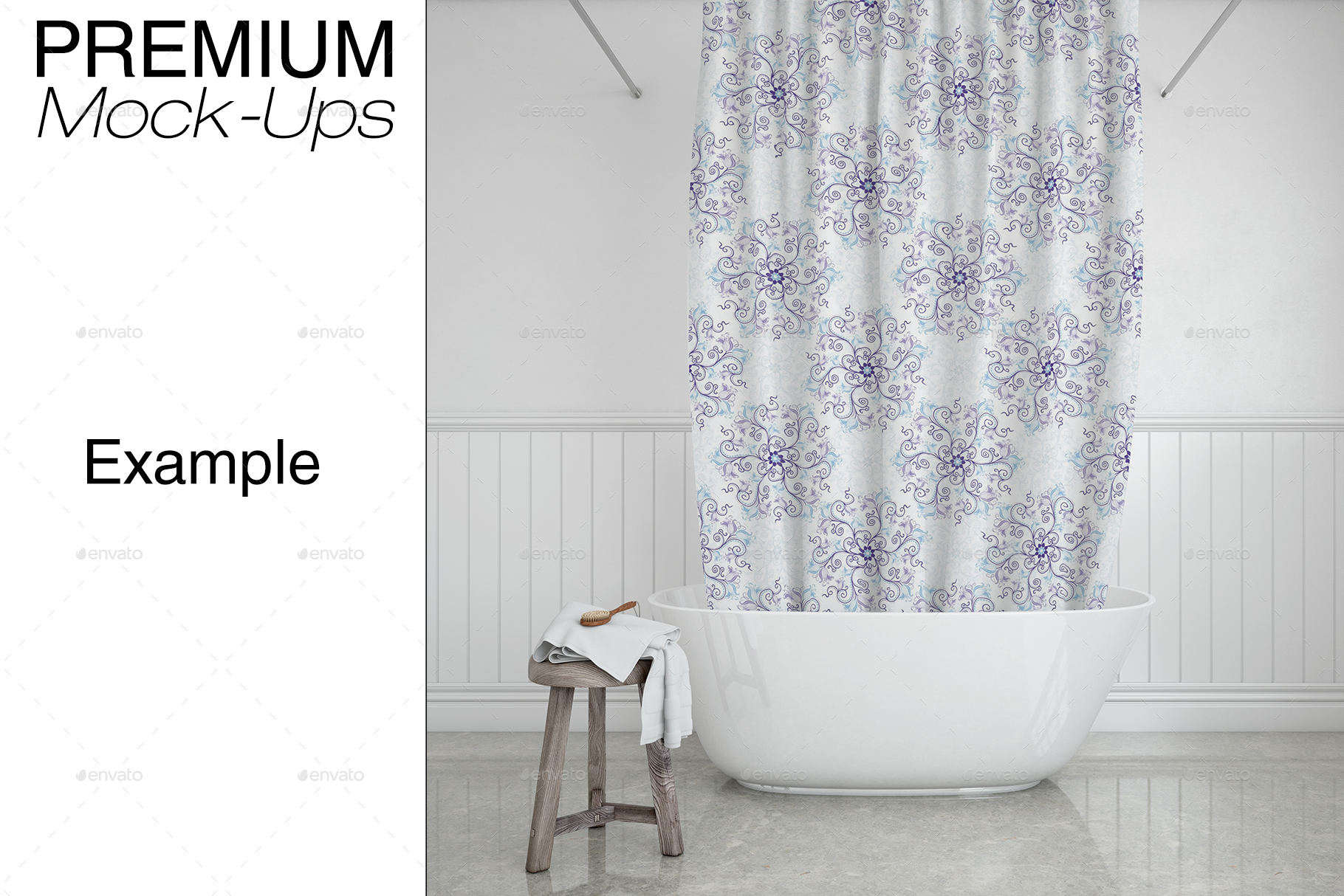Bath Curtain Mockup Pack by mock-ups | GraphicRiver