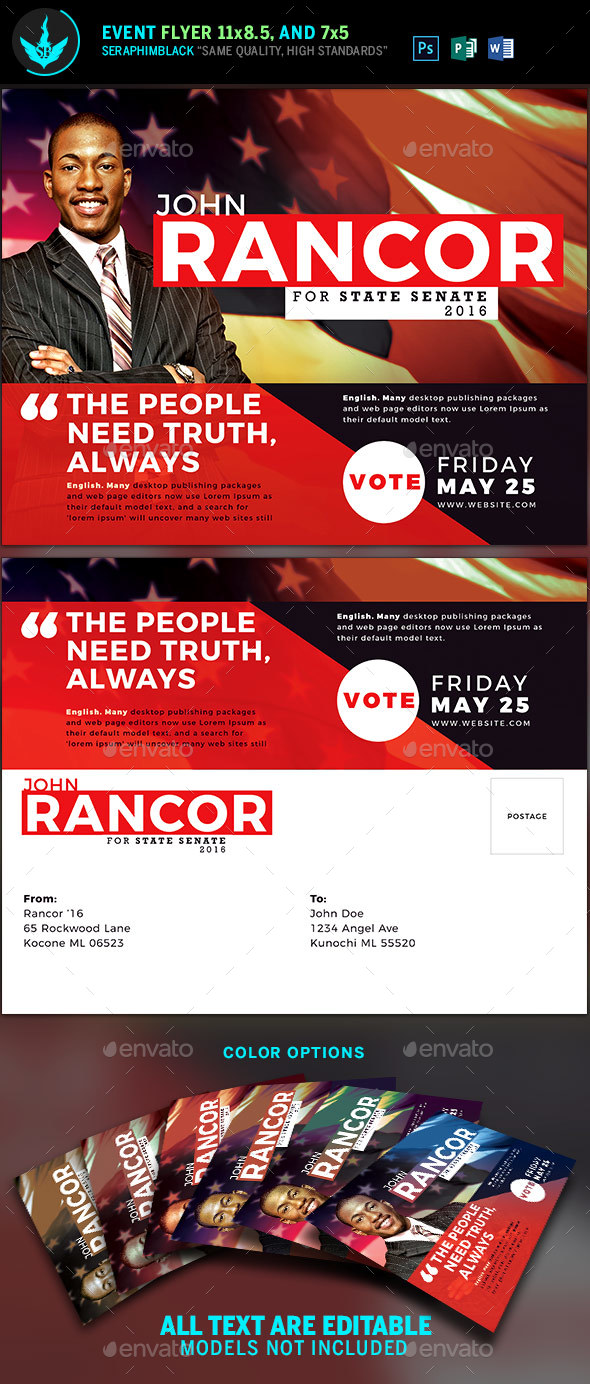 Political Flyer and Mailer Template - Flyers Print Templates